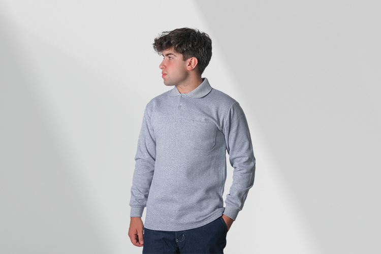 Polo Collar Two Yarn Sweatshirt Products